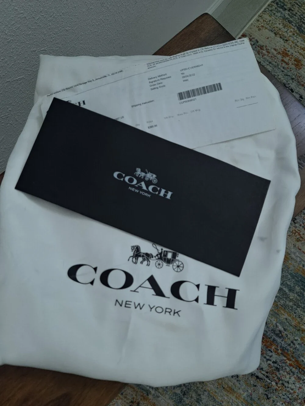 Coach Olive Green Canvas Tote with Black Leather Trim - Picture 4 of 4